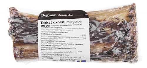 DOGMAN TORKAD MÄRGPIPA OX PLASTAD