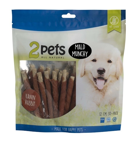 2pets Tuggpinne mald, kanin, 12cm, 30-pack, 400g