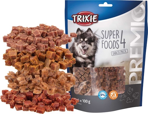 PREMIO 4 Superfoods, kyckling, anka, beef, lamm,4 × 100 g