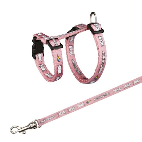 Sele+koppel Kanin XS ställbar m motiv 20-33cm/8mm, 1,25m