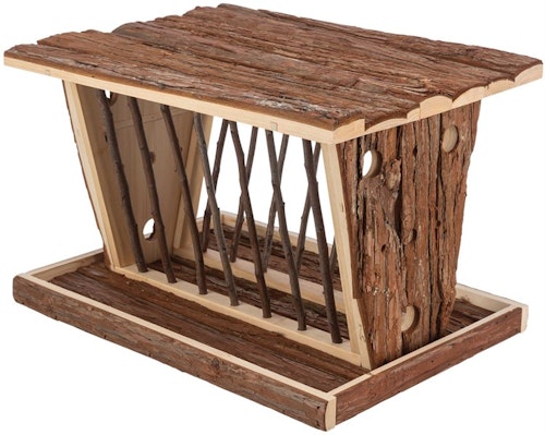 Höhäck med golv & tak, naturträ, 40 × 22 × 30 cm
