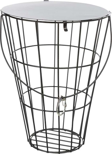 Höhäck, hängande, med lock, metall, 21 cm