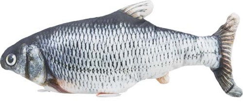 Fisk, sprattlande, tyg, catnip, 30 cm, USB-laddad