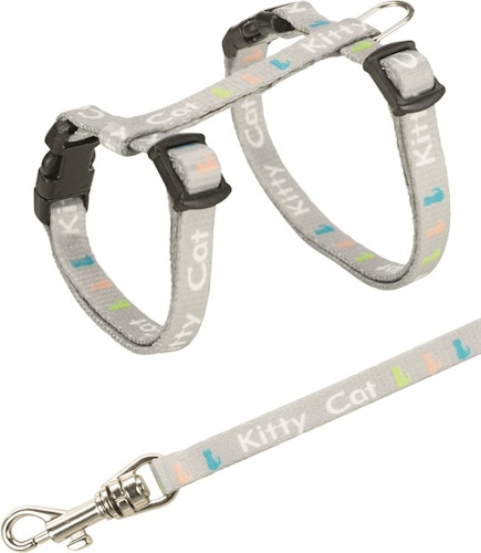 Junior kattsele+koppel, KITTY CAT, 21-33 cm/8 mm, 120 cm.