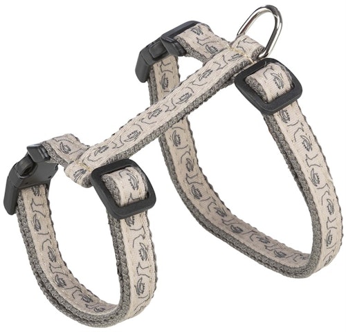 Kattsele+koppel, 27-45 cm/13 mm. 120 cm, beige/grå
