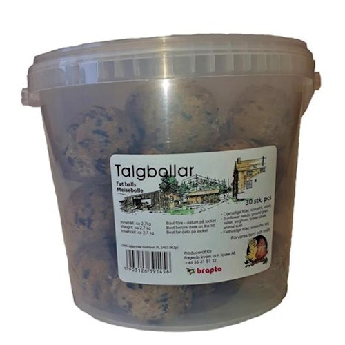 VILDFÅGEL TALGBOLL 30X90G UTAN NÄT