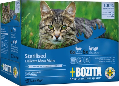 Bozita S Multibox 12x85g Köttmeny i sås Ren kykling/kalkon /1.02 kg