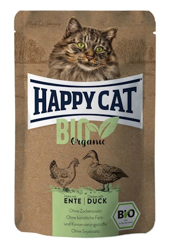 HappyCat våt, Bio Organic, kyckling & anka 85g