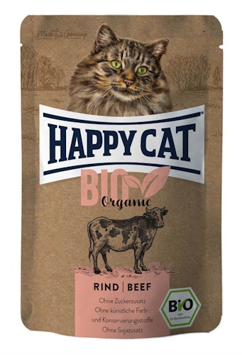 HappyCat våt, Bio Organic, nötkött, 85g