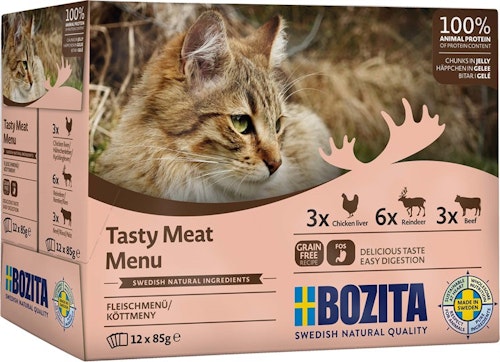 Bozita katt Kött i gelé Multibox 12x85 g / 1.02kgo