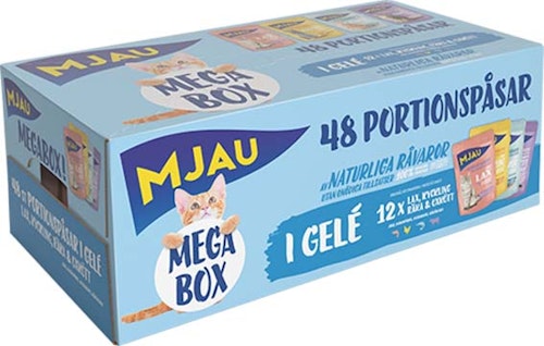 Mjau kött&fisk i sås megabox 48*85g