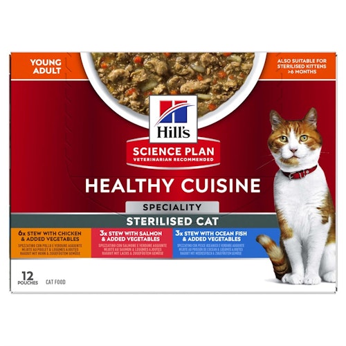Hills Feline Adult Sterilised Healthy Cuisine Mix 12x80g