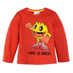 T-shirt Röd, långärmad - Pac-Man storlek 98