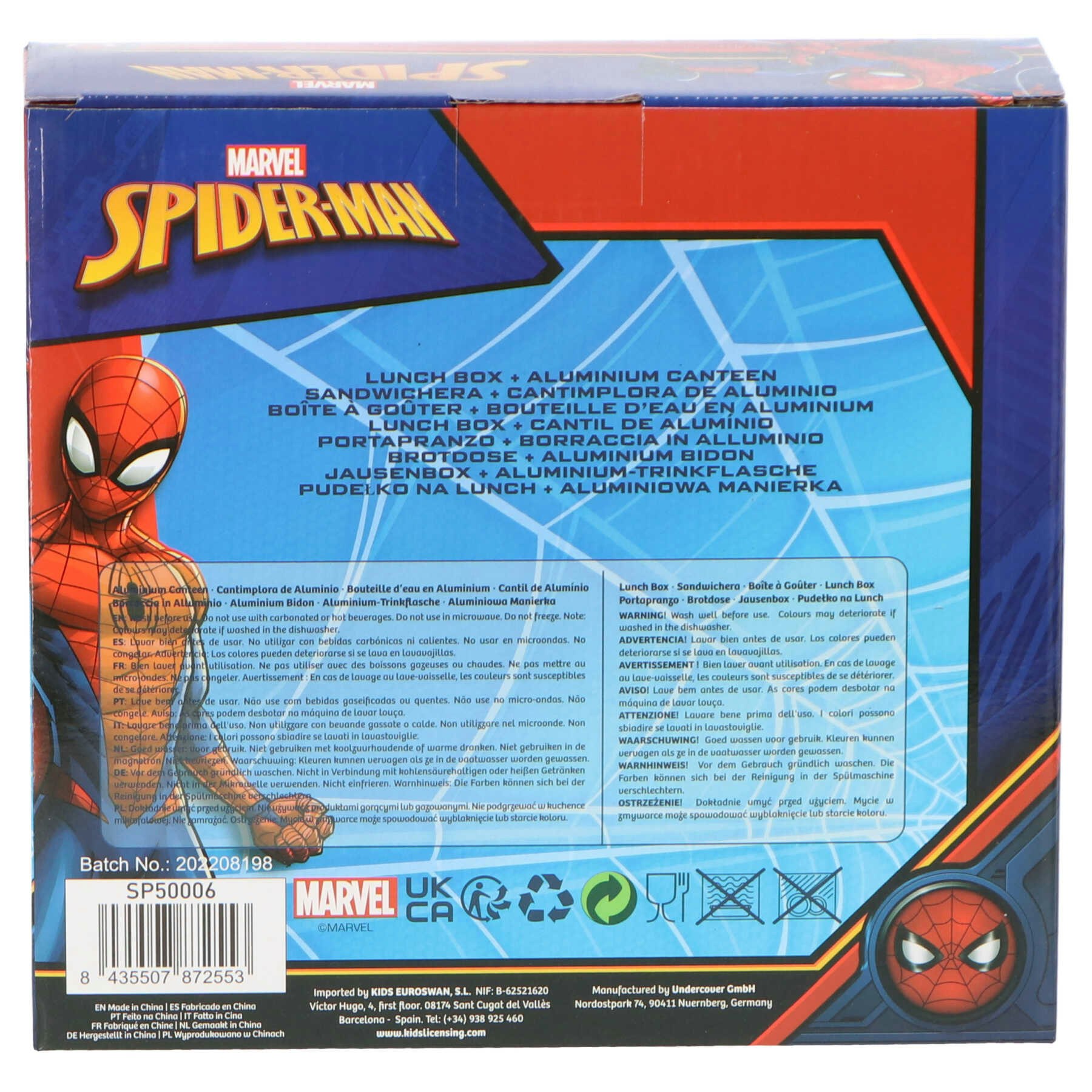 Matlåda och vattenflaska - Spiderman