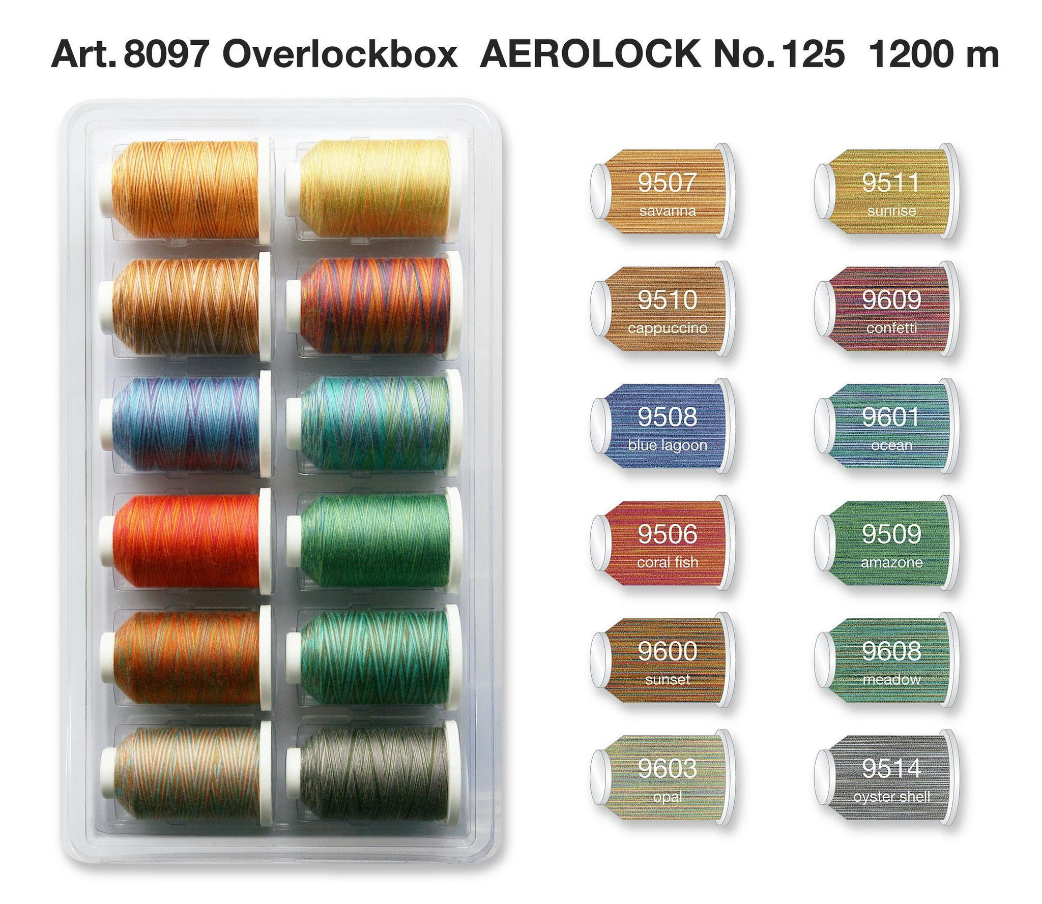 MADEIRA Overlockbox Aerolock No.125 1200M 12 MULTIFÄRGER