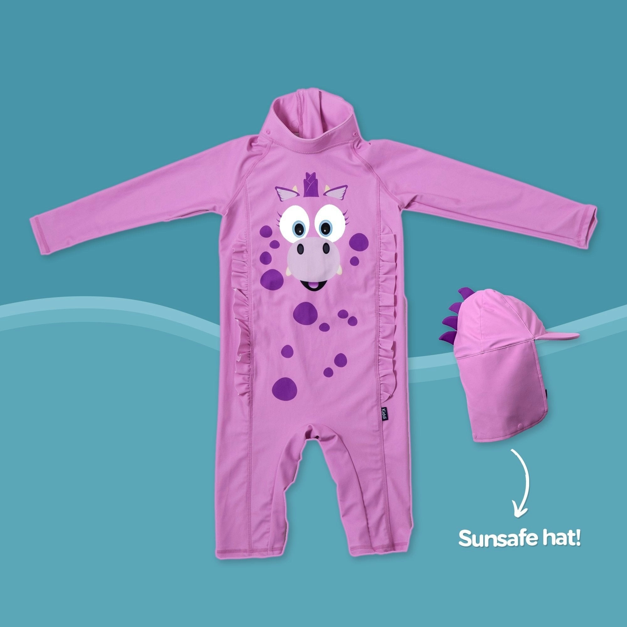 My Carry Potty UV-drakt barn - Rosa Drage