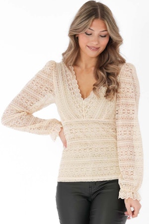 Carmen Lace Top Champange