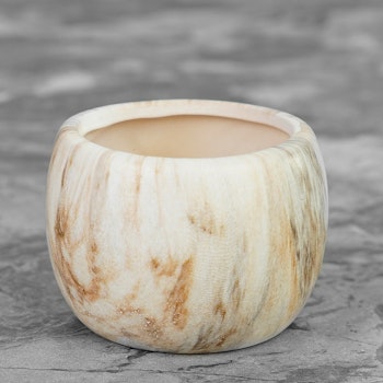 Liten rund blomkrukor marmor design
