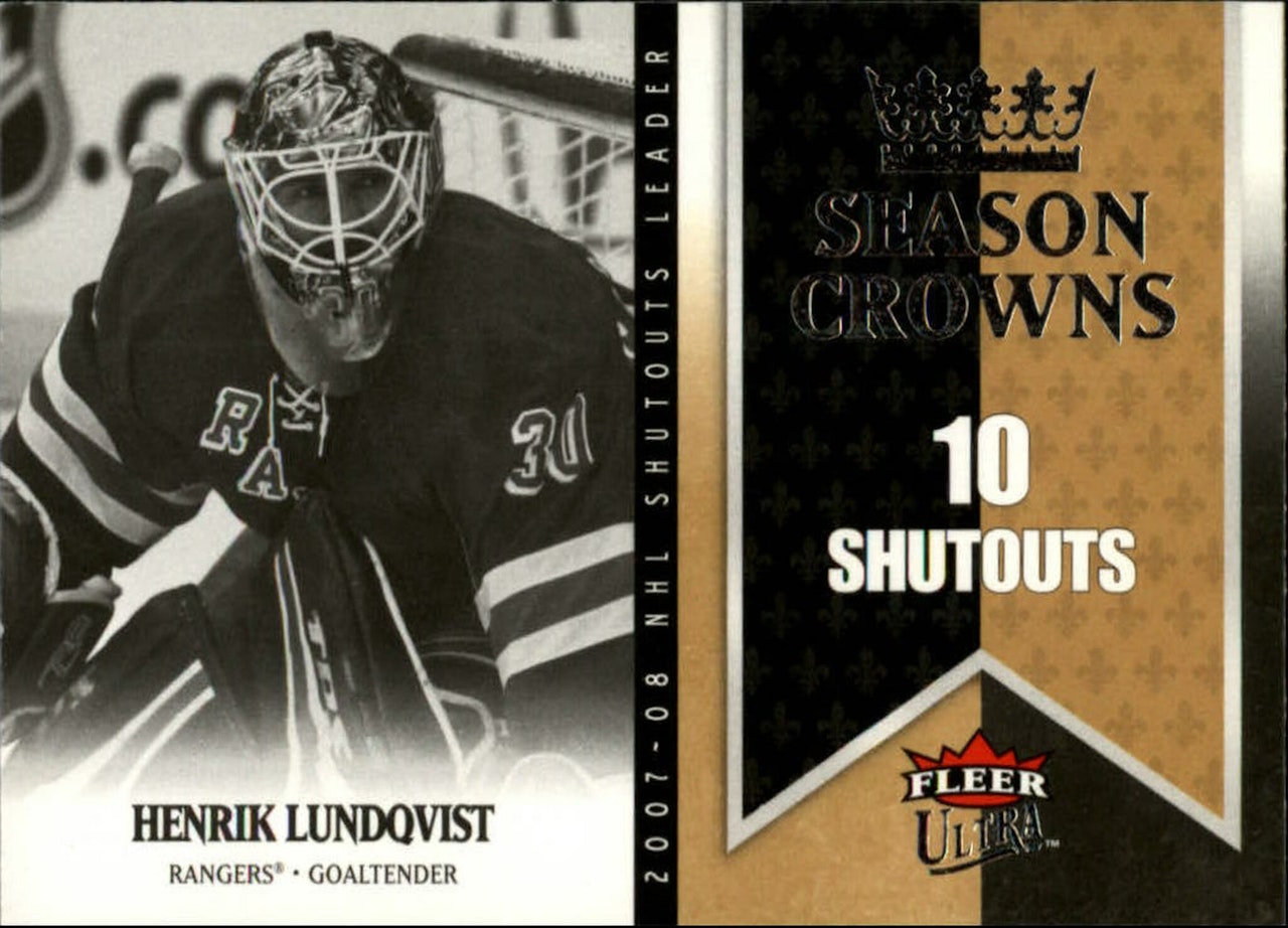 2008-09 Ultra Season Crowns #SC7 Henrik Lundqvist (15-X194-RANGERS) (2)