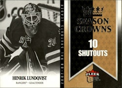 2008-09 Ultra Season Crowns #SC7 Henrik Lundqvist (15-X194-RANGERS)