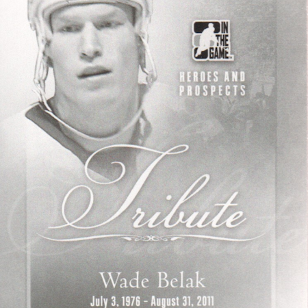 2011-12 ITG Heroes and Prospects #200 Wade Belak TRIB (10-X20-MAPLE LEAFS)