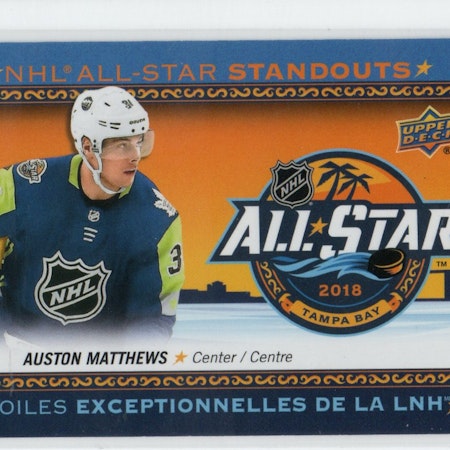 2018-19 Upper Deck Tim Hortons NHL All Star Standouts #AS4 Auston Matthews (40-X313-MAPLE LEAFS) (4)