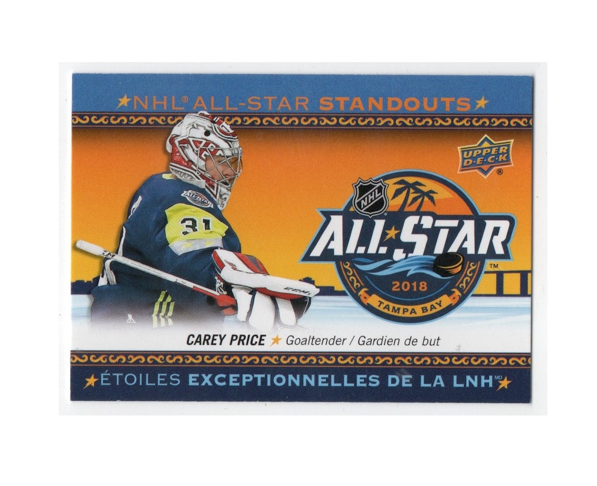 2018-19 Upper Deck Tim Hortons NHL All Star Standouts #AS5 Carey Price (25-X314-CANADIENS) (2)