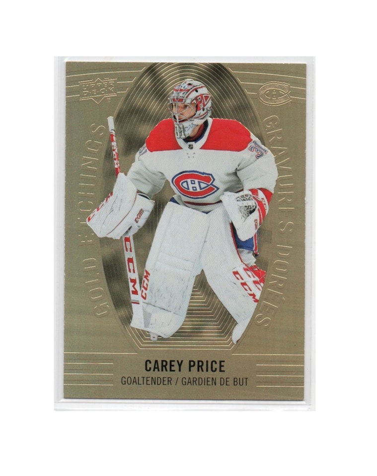 2019-20 Upper Deck Tim Hortons Gold Etchings #GE3 Carey Price (30-X64-CANADIENS)