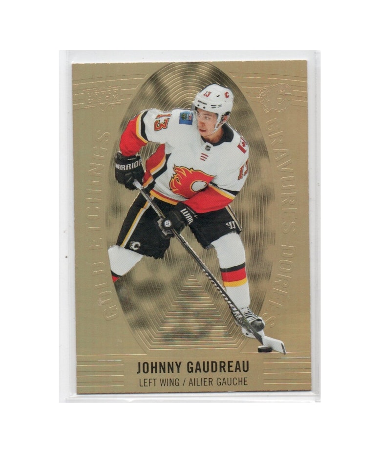 2019-20 Upper Deck Tim Hortons Gold Etchings #GE5 Johnny Gaudreau (15-X64-FLAMES)
