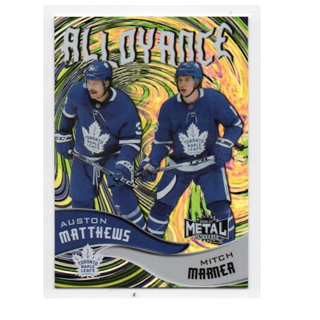 2020-21 Metal Universe Alloyance #AL5 Auston Matthews Mitch Marner (50-X304-MAPLE LEAFS)