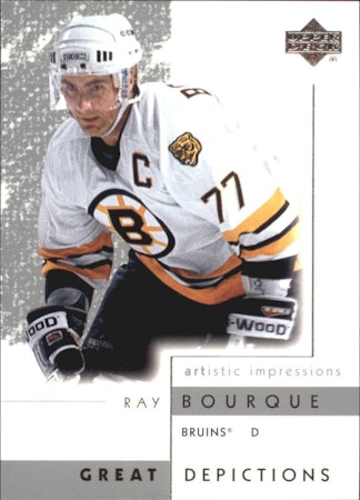 2002-03 UD Artistic Impressions Great Depictions #GD7 Ray Bourque (20-57x7-BRUINS)