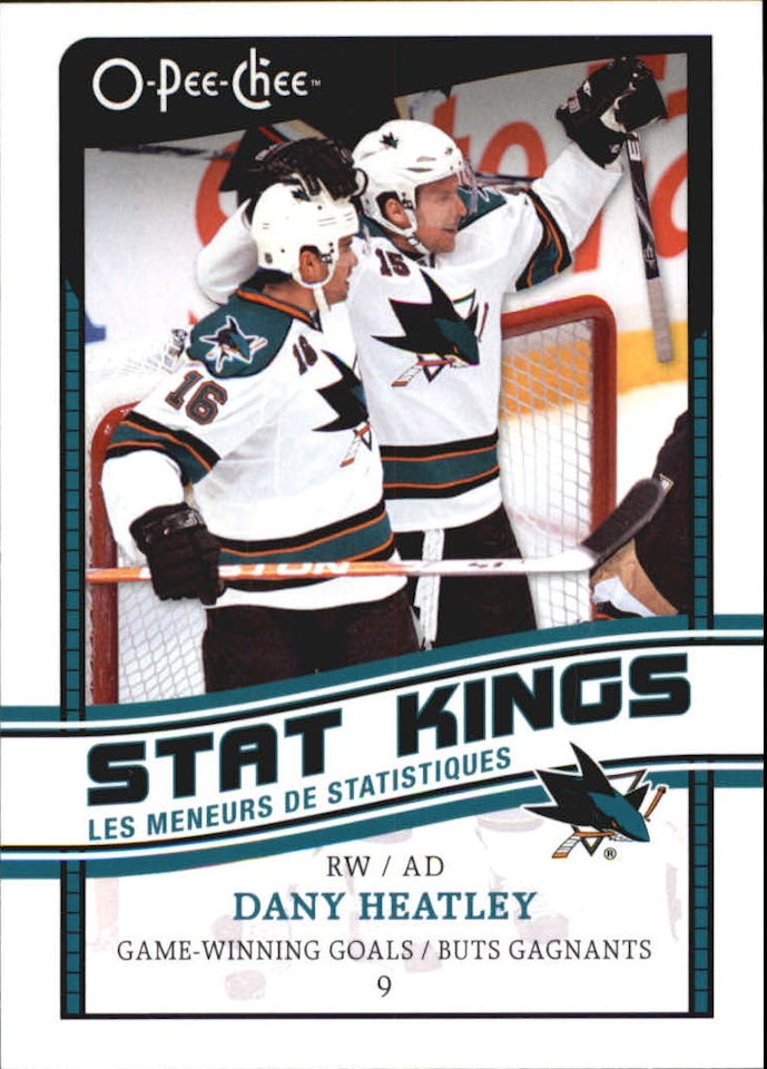 2010-11 O-Pee-Chee Stat Kings #SK8 Dany Heatley (10-82x1-SHARKS)