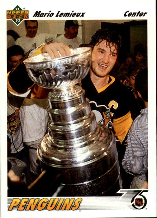 1991-92 Upper Deck #156 Mario Lemieux (10-114x2-PENGUINS) (3)