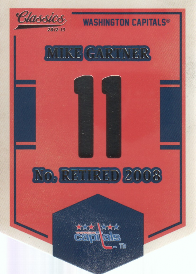 2012-13 Classics Signatures Banner Numbers #68 Mike Gartner (25-115x9-CAPITALS)