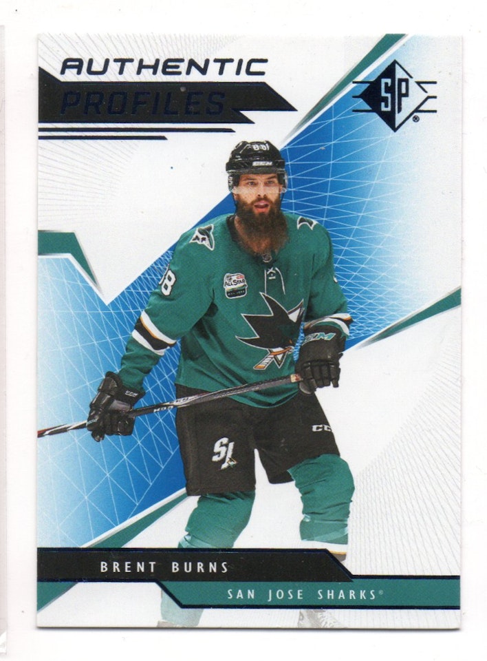 2018-19 SP Authentic Profiles Blue #APBB Brent Burns (20-316x1-SHARKS)