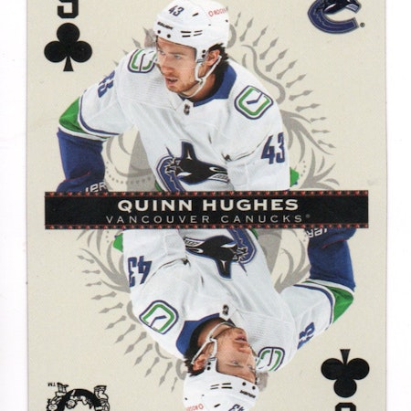 2021-22 O-Pee-Chee Playing Cards #9CLUBS Quinn Hughes (40-319x4-CANUCKS)