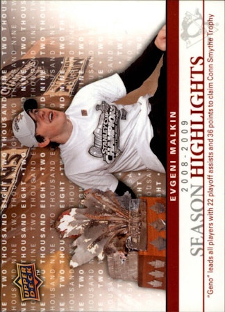 2009-10 Upper Deck Season Highlights #SH6 Evgeni Malkin (12-370x8-PENGUINS)