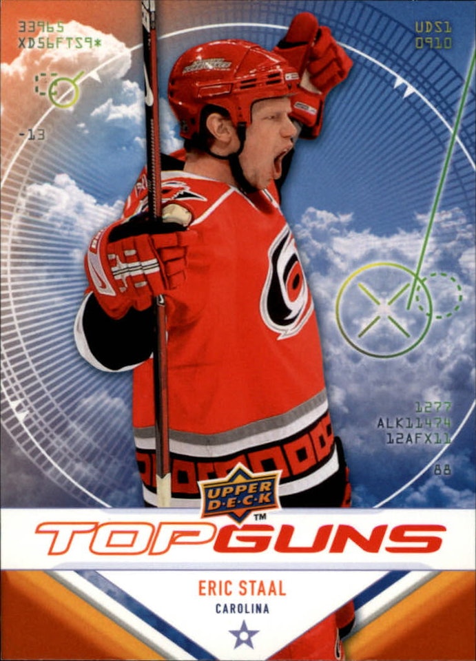 2009-10 Upper Deck Top Guns #TG4 Eric Staal (10-369x5-HURRICANES) (5)