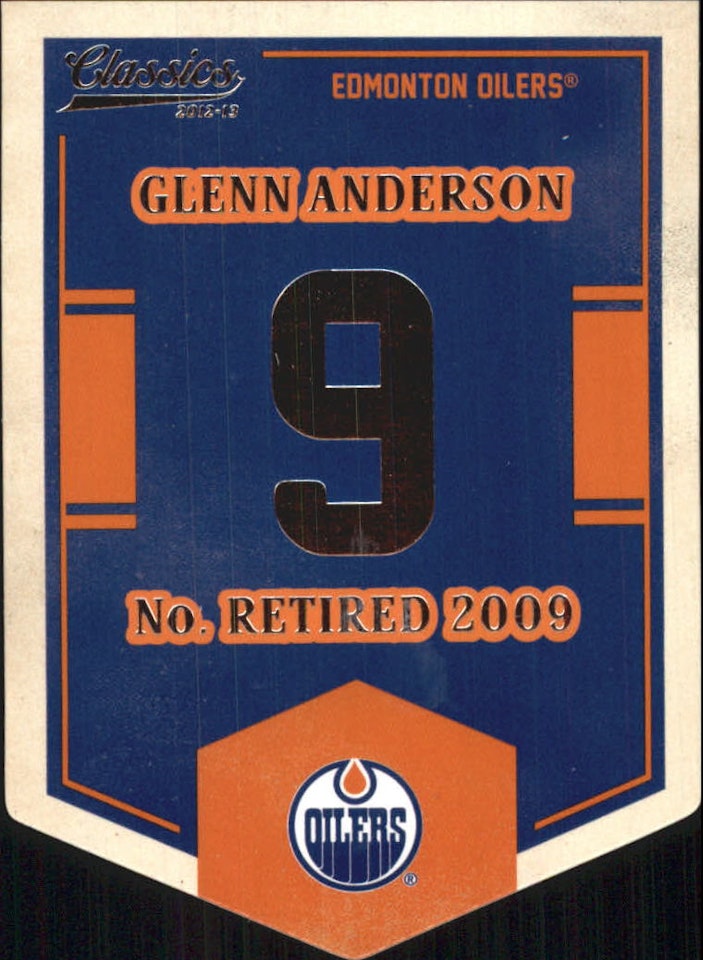 2012-13 Classics Signatures Banner Numbers #32 Glenn Anderson (15-379x8-OILERS)
