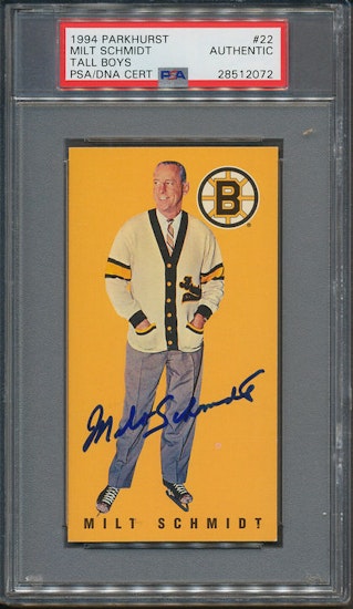 MILT SCHMIDT TALL BOYS AUTO *PSA, AVLIDEN*