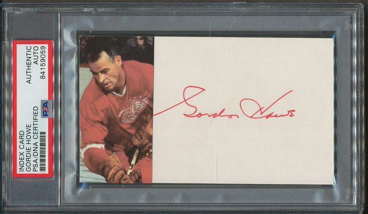 Gordie Howe Signed Index Card PSA/DNA Certified Autograph