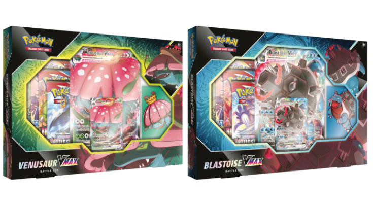 Pokemon Venusaur/Blastoise V-MAX Battle Box