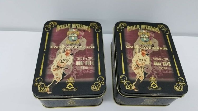 Tin of Babe Ruth Special 5 card Metallic Impression RARE