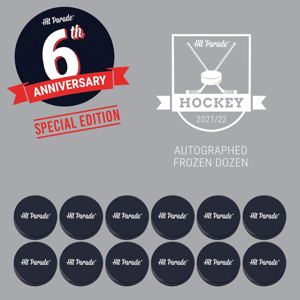 2021-22 Hit Parade Autographed FROZEN DOZEN Hockey Puck (Anniversary Series)