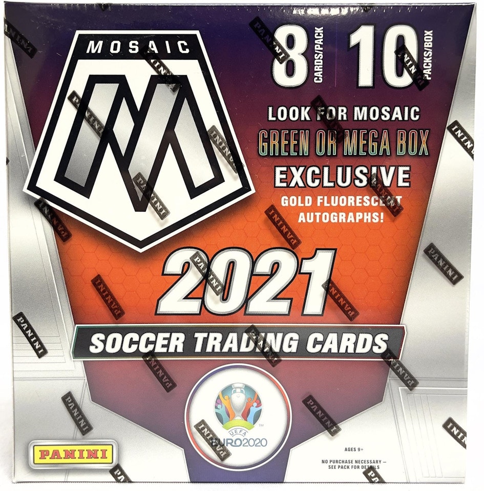 2020-21 Panini Mosaic UEFA Euro 2020 Soccer (Mega Box Gold Fluorescent Parallels)