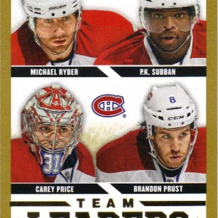 2013-14 Score Gold #565 Carey Price TL P.K. Subban Brandon Prust Michael Ryder (20-X19-CANADIENS)