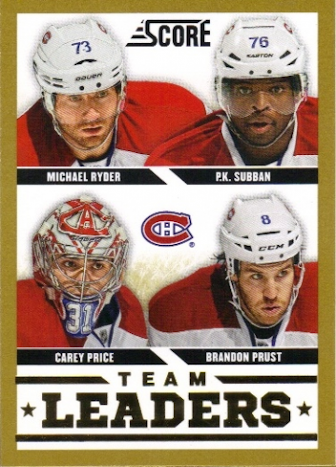 2013-14 Score Gold #565 Carey Price TL P.K. Subban Brandon Prust Michael Ryder (20-X48-CANADIENS)