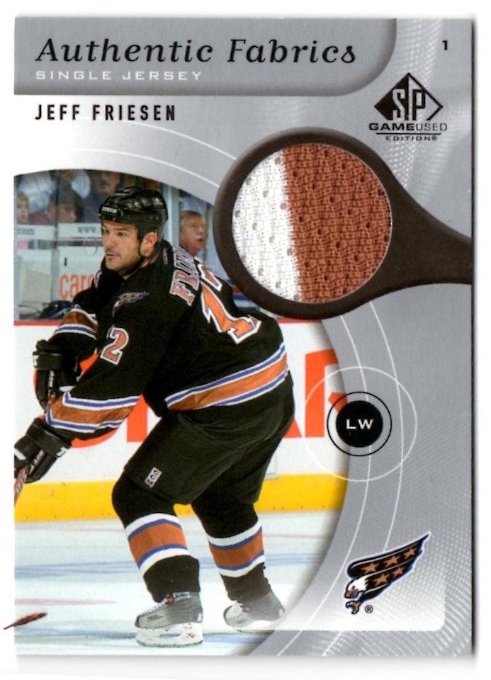 2005-06 SP Game Used Authentic Fabrics #AFJF Jeff Friesen (40-X125-CAPITALS)