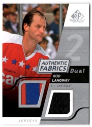 2008-09 SP Game Used Dual Authentic Fabrics #AFRL Rod Langway (40-X44-CAPITALS)