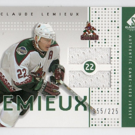 2002-03 SP Game Used Piece of History #PHCL Claude Lemieux (40-X145-COYOTES)